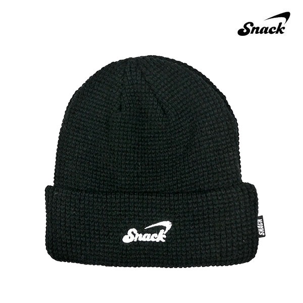 SNACK】ALIVE WAFFLE KNIT BEANIE black スナック ビーニー ニット帽