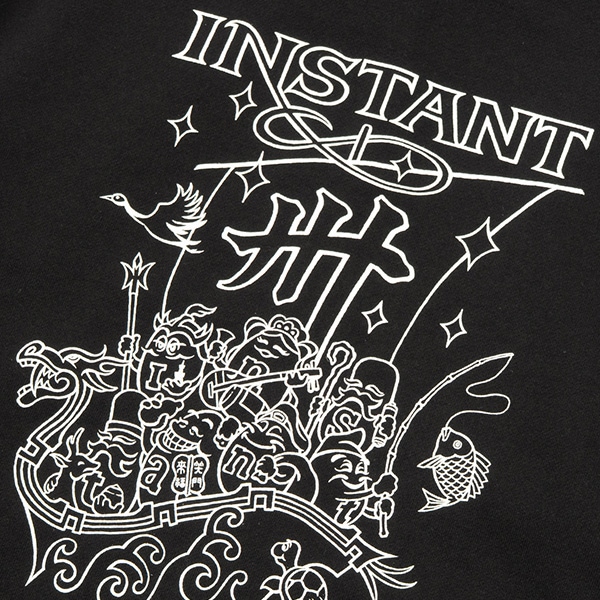 【INSTANT×7STARS】30TH 宝船 ZIP HOODIE black インスタント パーカー スケートボード スケボー SKATEBOARD