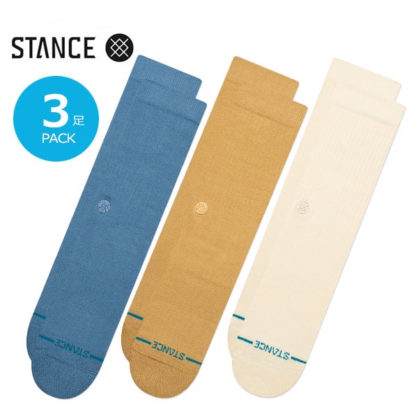 【STANCE】ICON 3 PACK cream スタンス ソックス 靴下 スケートボード スケボー SKATEBOARD
