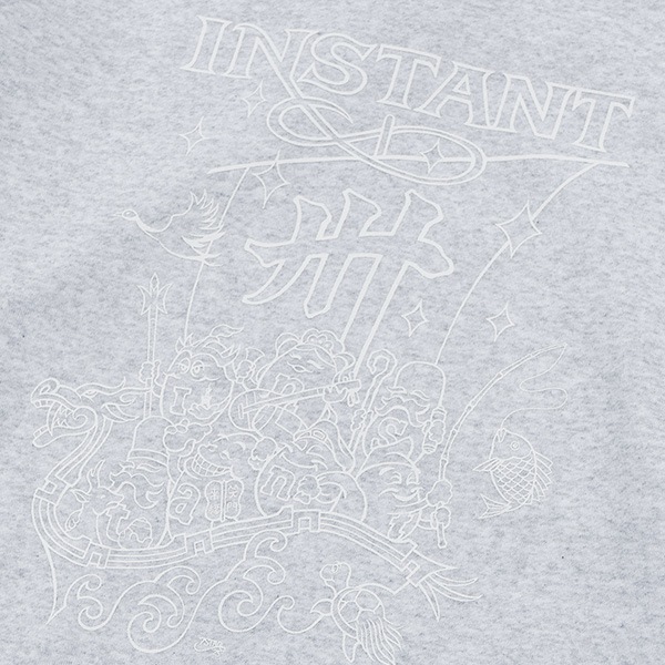 【INSTANT×7STARS】30TH 宝船 ZIP HOODIE ash インスタント パーカー スケートボード スケボー SKATEBOARD