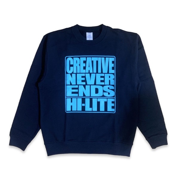 【hi-lite】CREATIVE NEVER ENDS SWEAT navy ハイライト トレーナー クルーネック スケートボード スケボー SKATEBOARD
