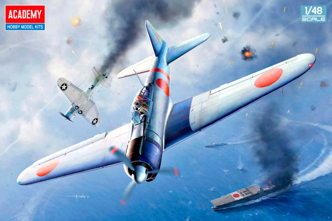 航空絵画 ONLY ONE SURVIVER ～ミッドウエイ海戦時のゼロ戦