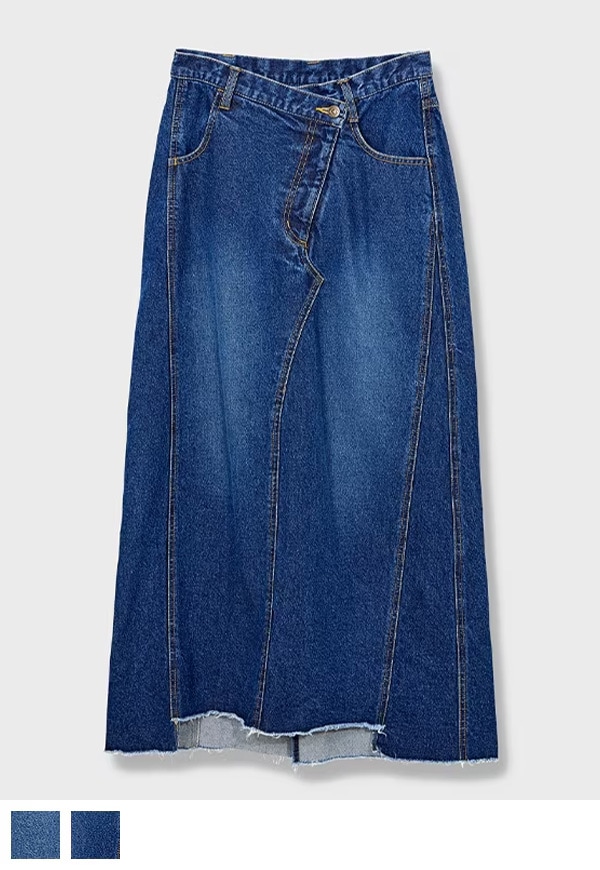 Bias Denim Skirt