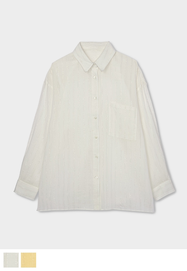 【3/13まで先行受注販売】【2026 SPRING NEW】Lame Stripe Shirt
