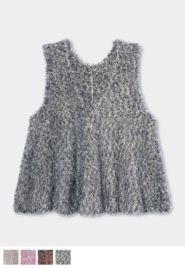 [美品] アンティミテ　Feather No Sleeve Knit ブラウン TOPS,KNIT | INTIMITE(アンティミテ)