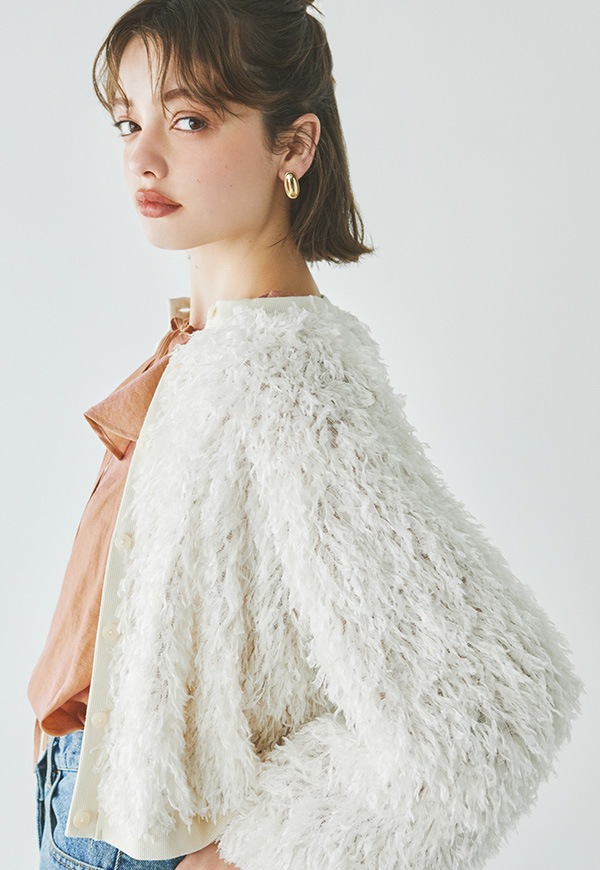 2024WINTER NEW】Volume Fringe Cardigan | トップス,カーディガン 