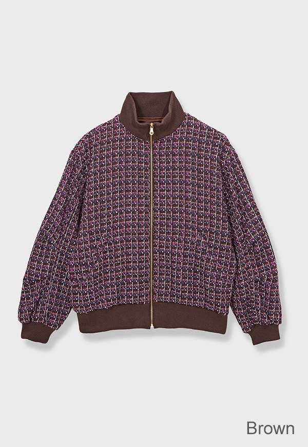 新作新品タグ付きアンティミテ Tweed Zip Jacket 新作新品タグ付きアンティミテ Tweed Zip Jacket