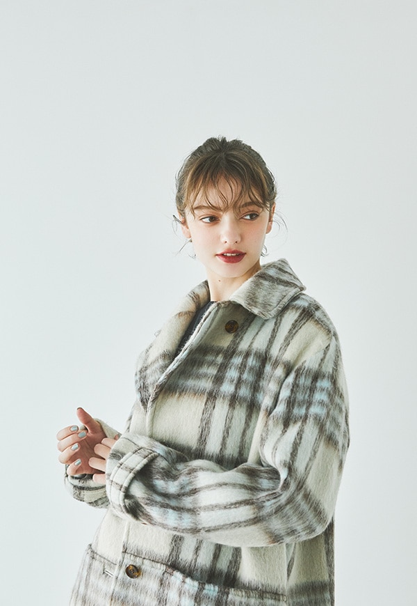 Check Shaggy Coat | ALL ITEMS | INTIMITE(アンティミテ)