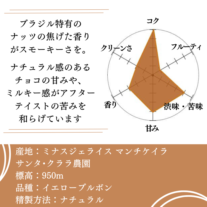 ブラジル マンチケイラ サンタ・クララ　200g＜フレンチロースト＞