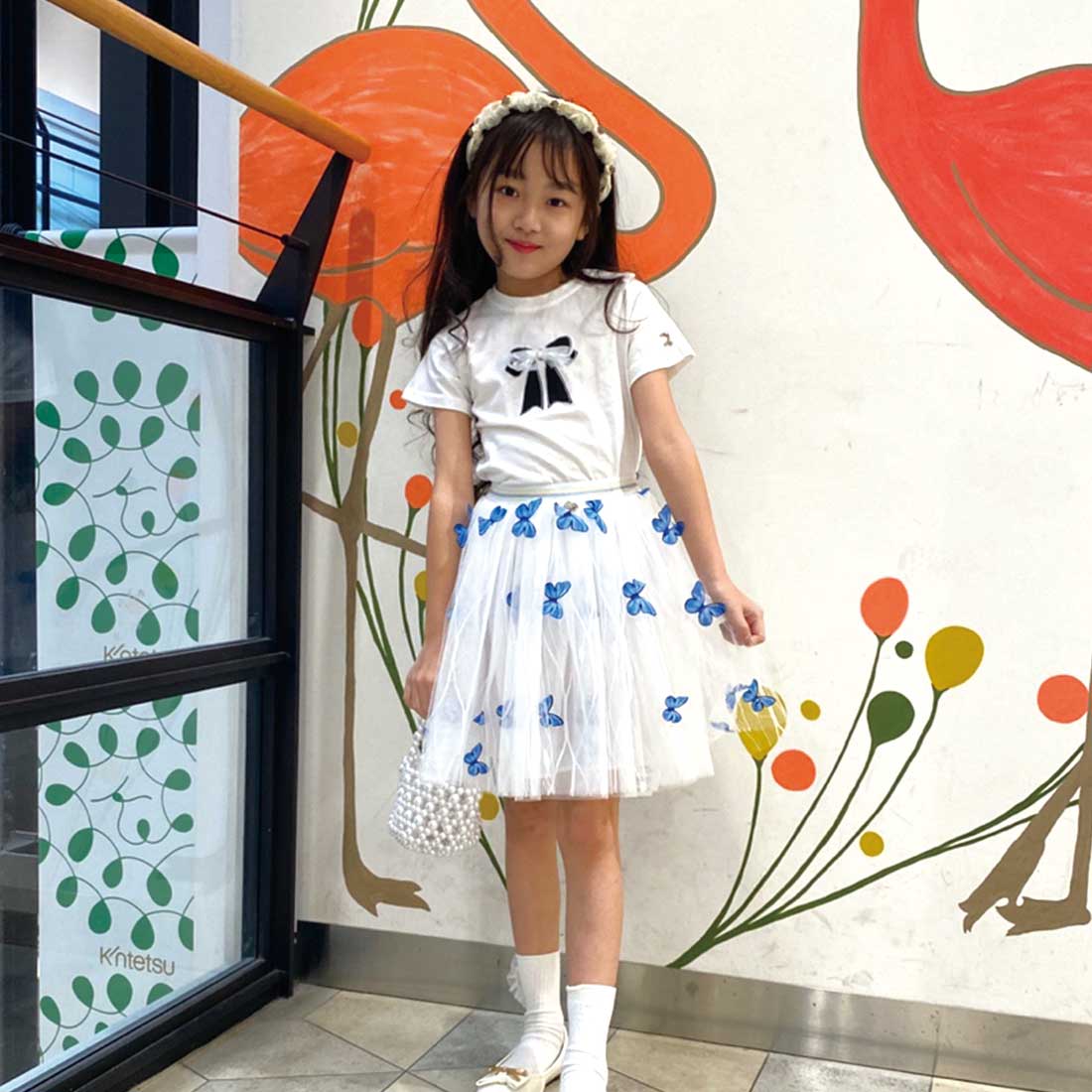 リボンモチーフ半袖Tシャツ