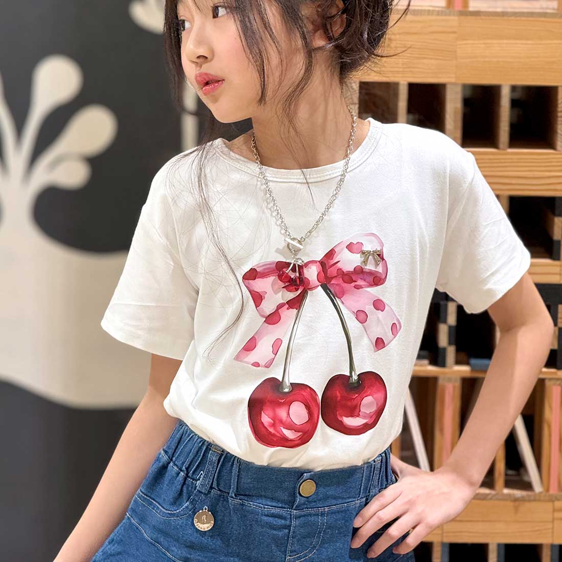 チェリープリントTシャツ
