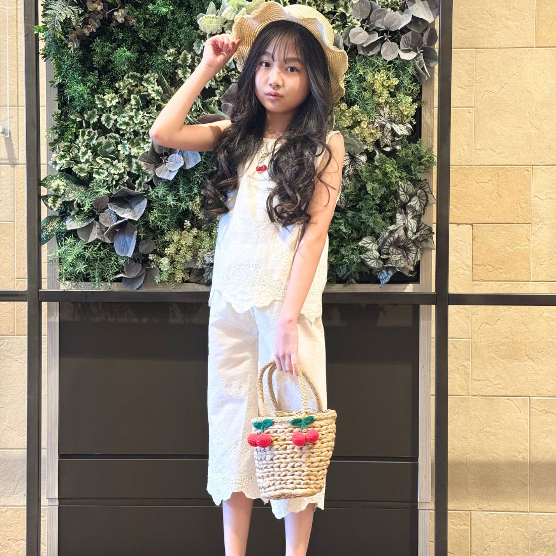 フラワー刺しゅうタンク+パンツセット