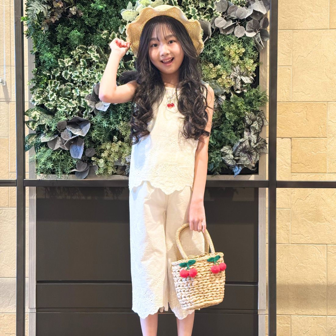 フラワー刺しゅうタンク+パンツセット