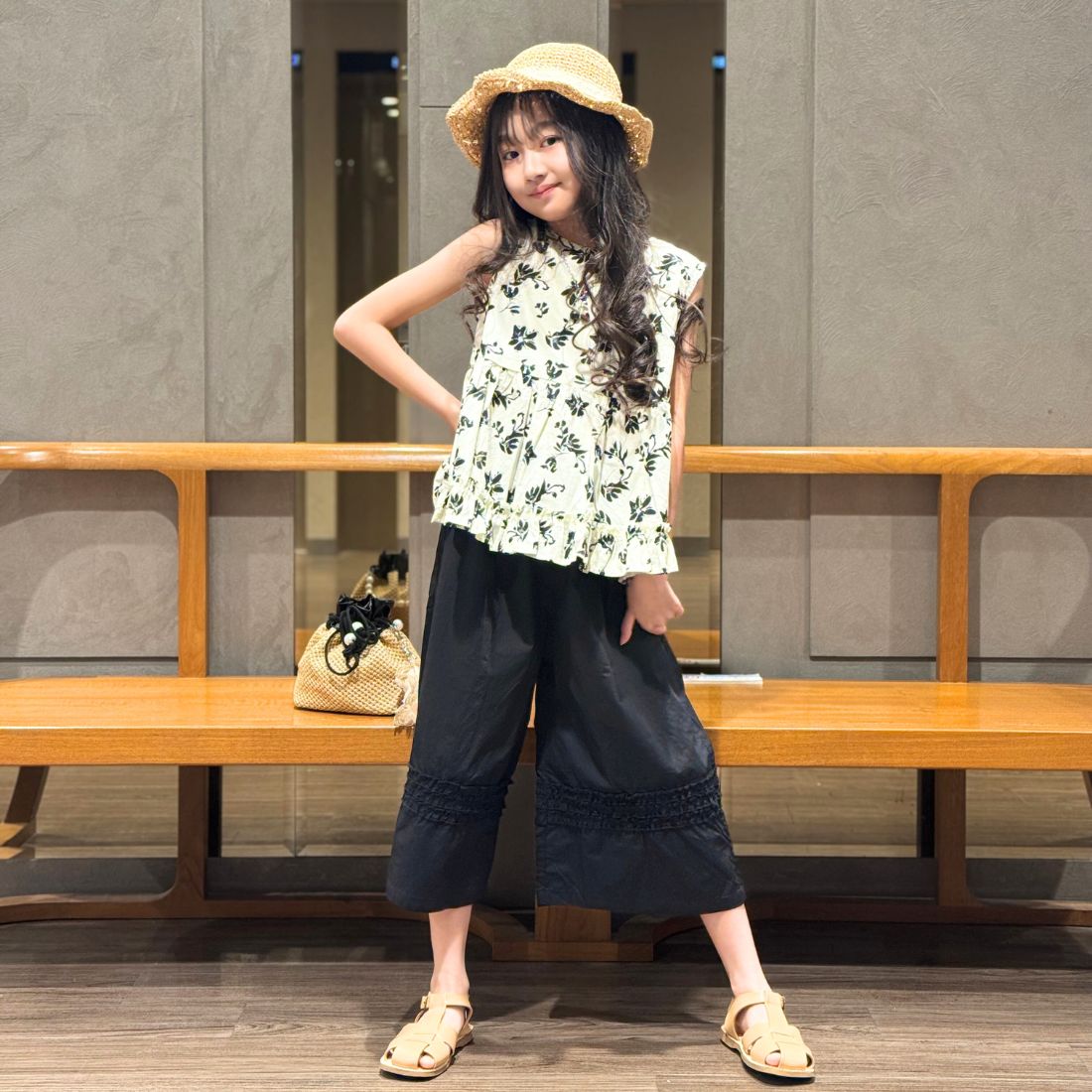 花柄タンクトップチュニック+パンツセット