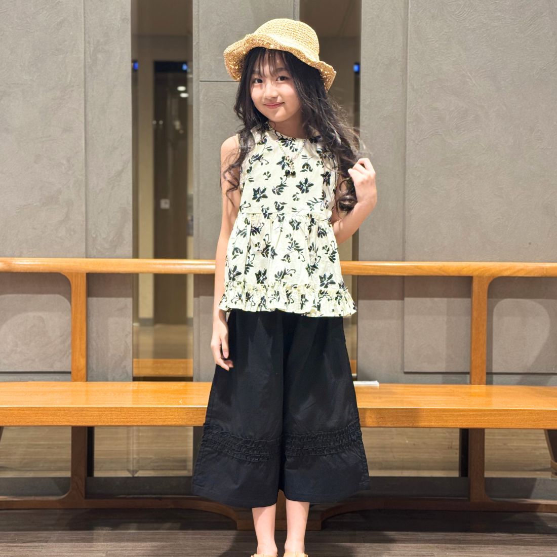 花柄タンクトップチュニック+パンツセット