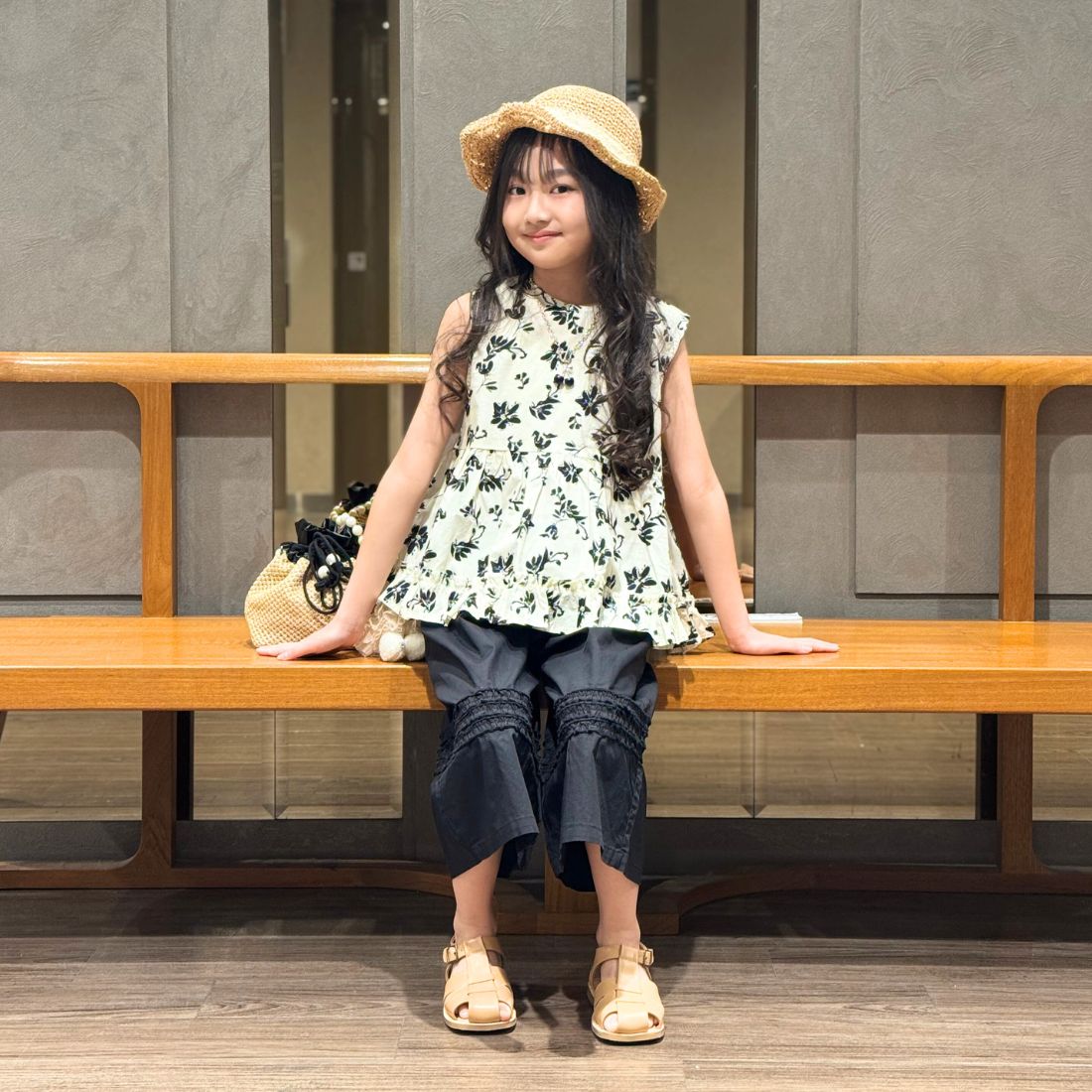 花柄タンクトップチュニック+パンツセット