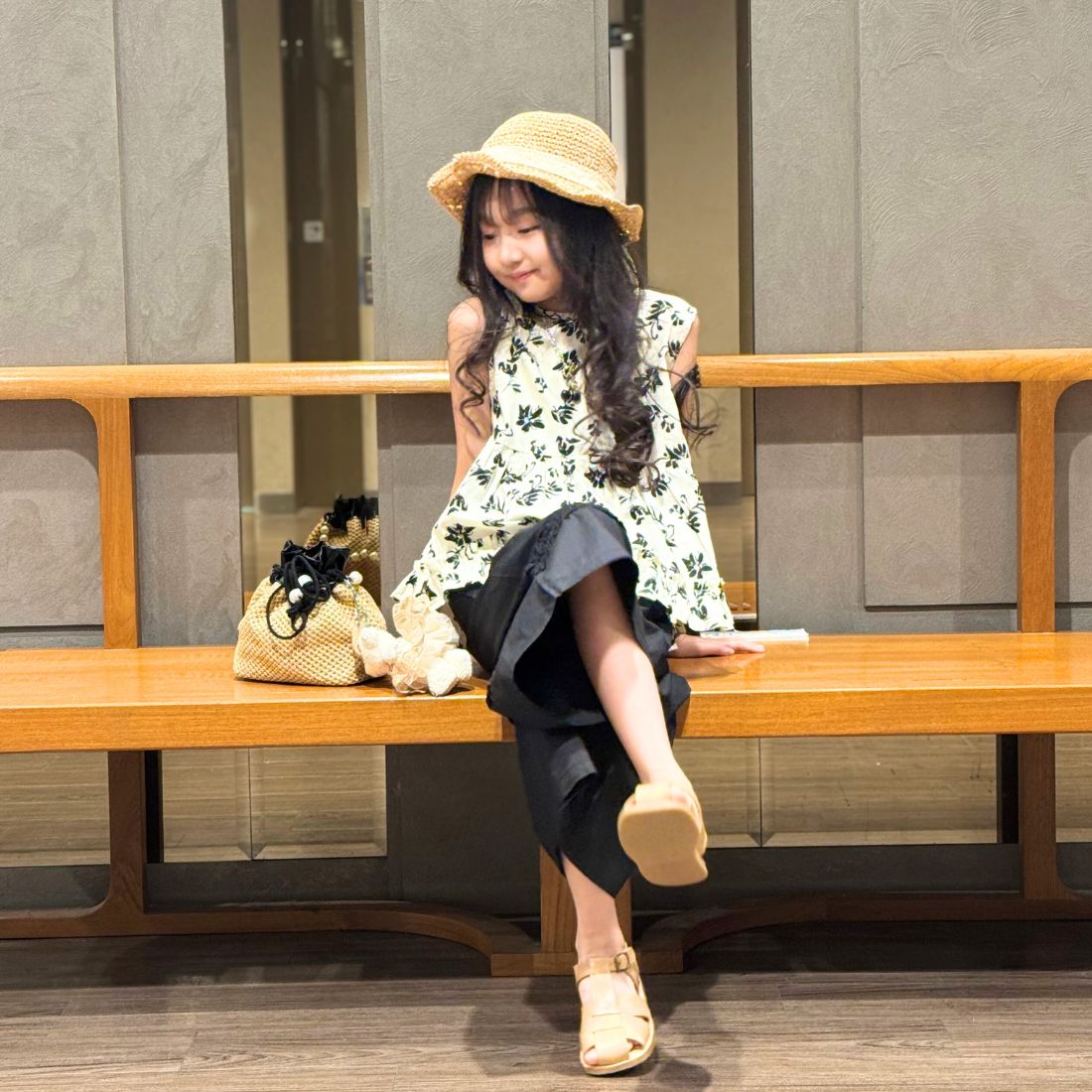 花柄タンクトップチュニック+パンツセット