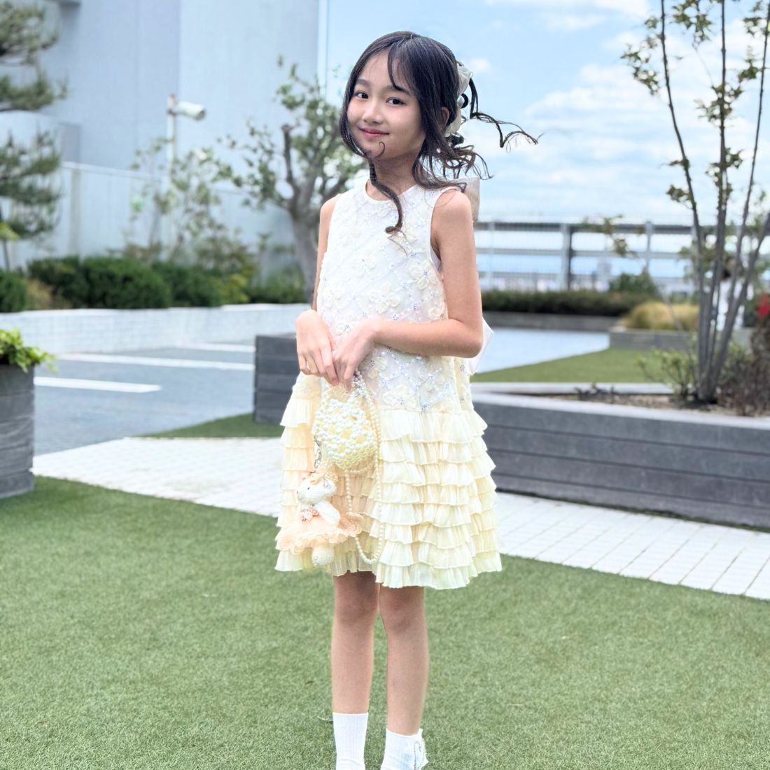 背リボンモチーフワンピース