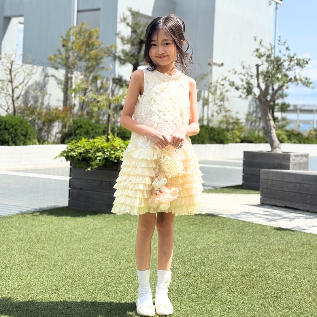 背リボンモチーフワンピース