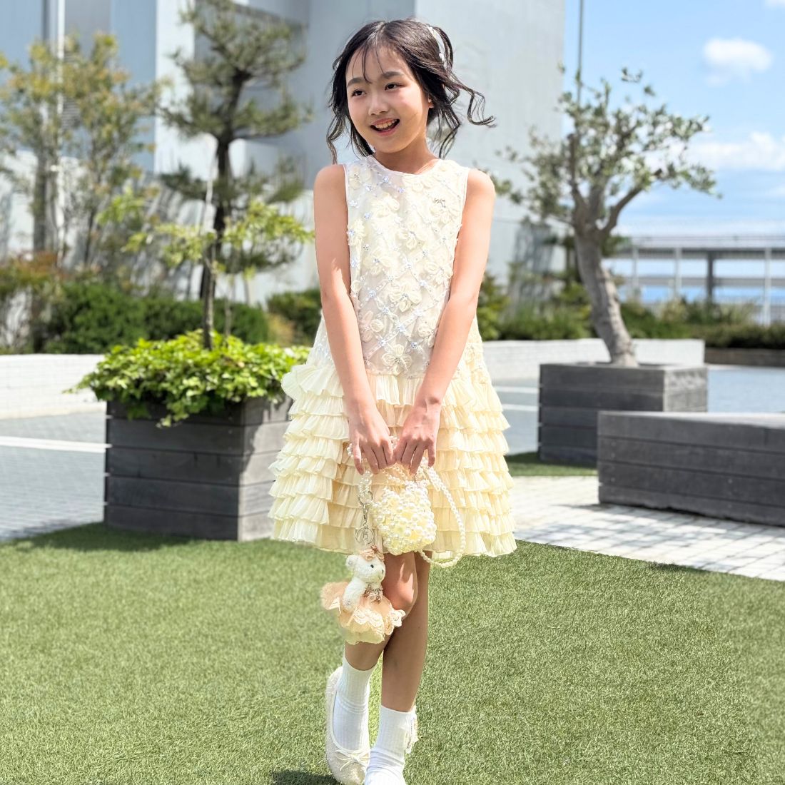 背リボンモチーフワンピース