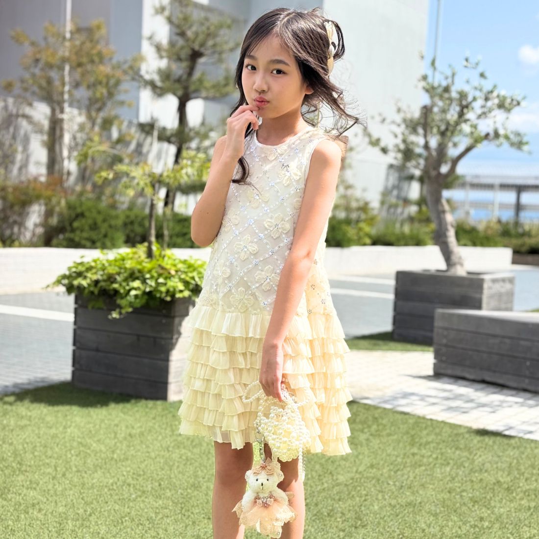 背リボンモチーフワンピース