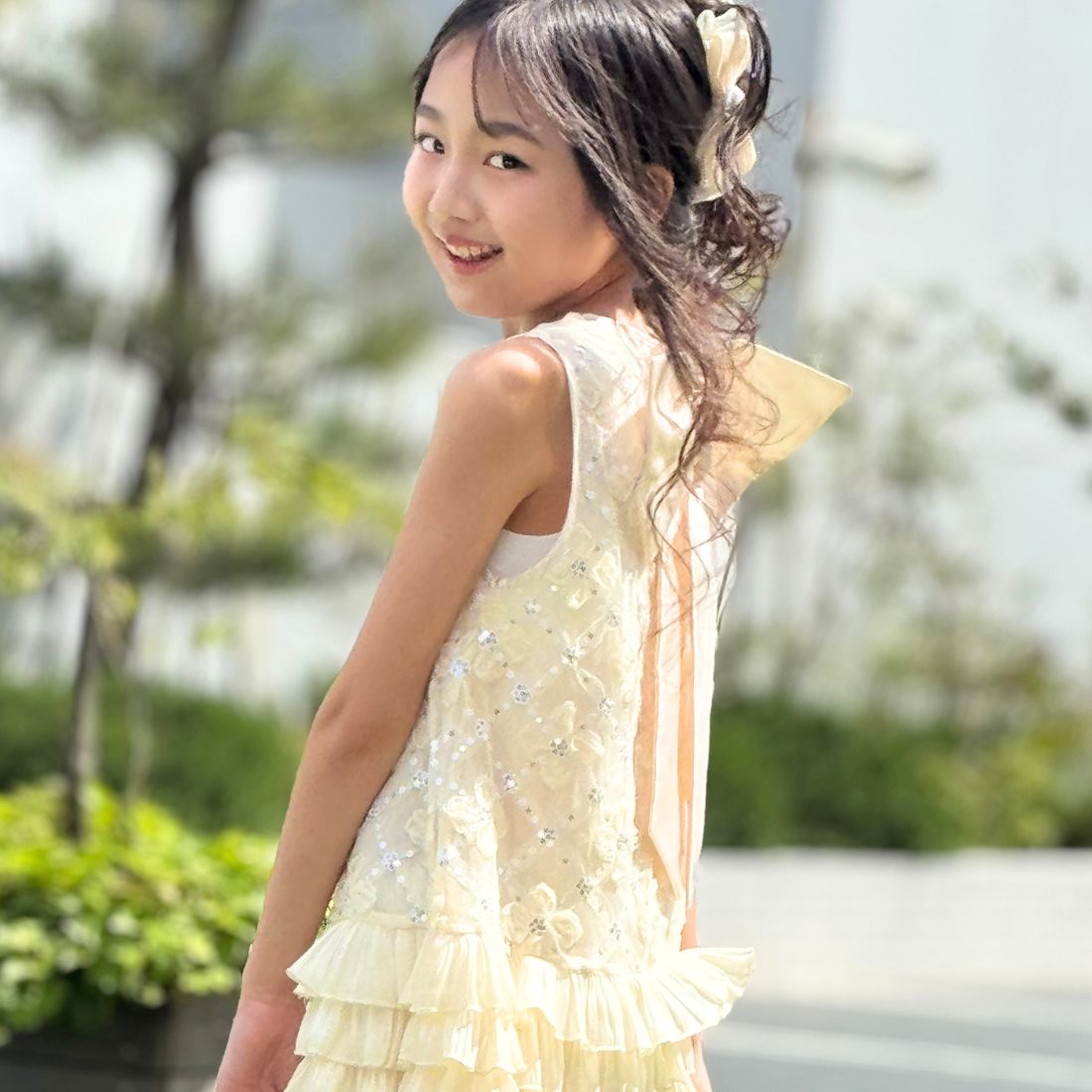 背リボンモチーフワンピース