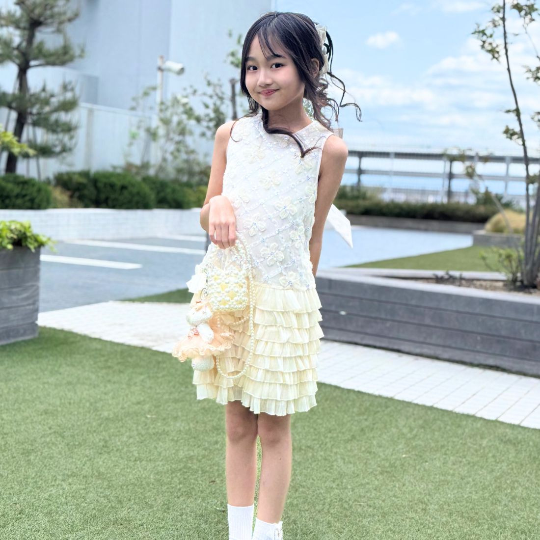 背リボンモチーフワンピース