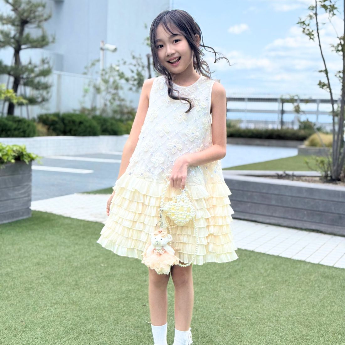 背リボンモチーフワンピース