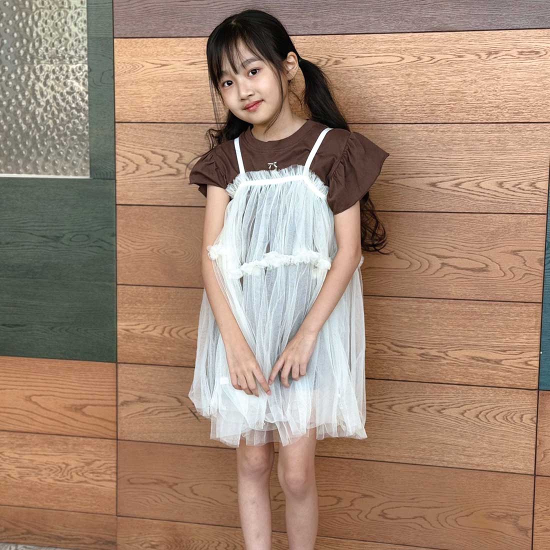 パススリーブTｼｬﾂ+ﾁｭｰﾙOPｾｯﾄ