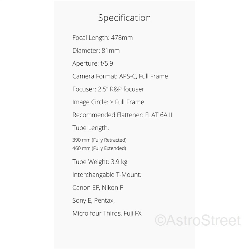 WilliamOptics GT81 IV F5.9 Gran Turismo Imaging APO���޶��� FPL53