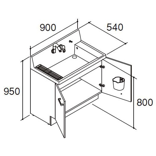 LIXIL 洗面化粧台 ピアラ 化粧台本体 間口900mm 扉タイプ AR3N-905SY 