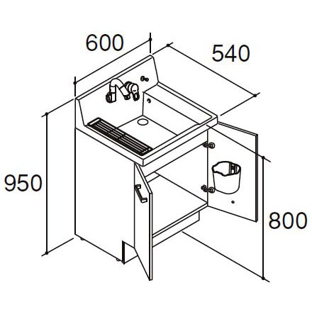 LIXIL 洗面化粧台 ピアラ 化粧台本体 間口600mm 扉タイプ AR3N