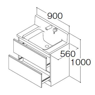 ハウステック ココッシュ 間口90cm MAX収納タイプ 洗面台本体のみ 洗面