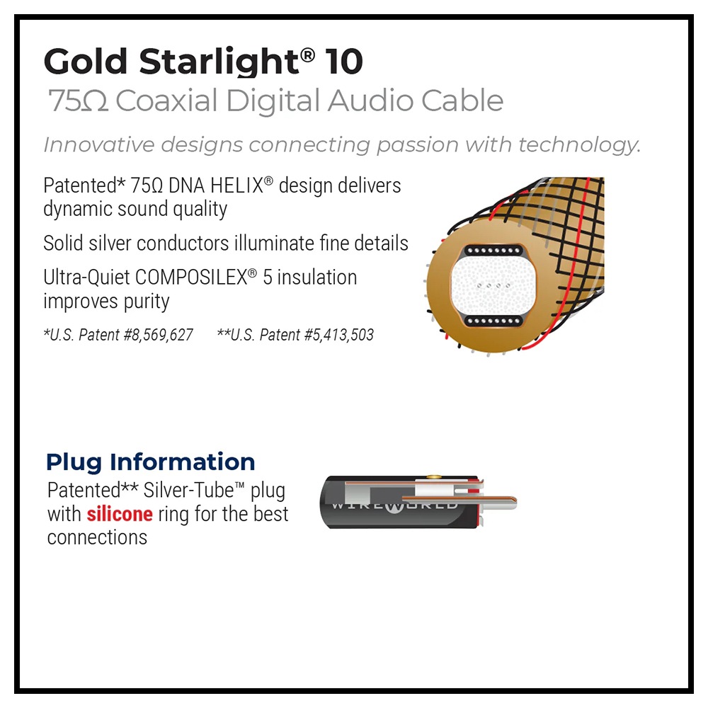 WIREWORLD - GSV10RCA/2.0m��RCAü�ҡ��ǥ����륱���֥롦1�ܡˡ�Gold Starlight 10���JP�աڥ᡼��������ʡ�Ǽ���ϳ�ǧ�头Ϣ����