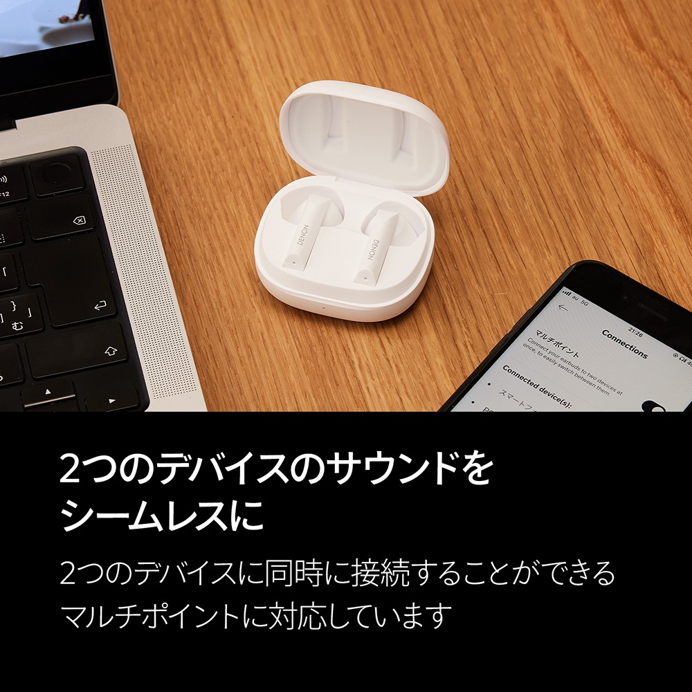 ワイヤレスイヤホン ブラック AHC500WBKEM [Bluetooth対応］ DENON イヤホン 完全ワイヤレス インナーイヤー 開放型