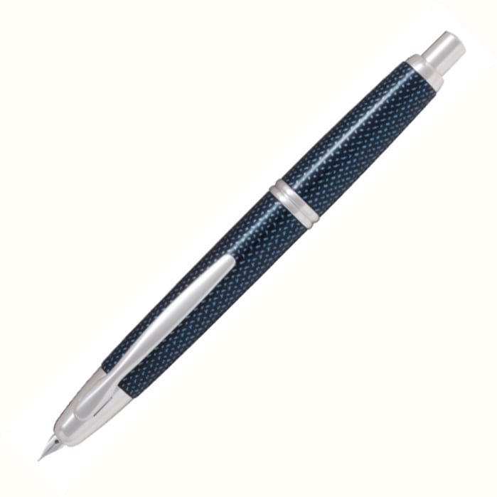 【美品】パイロット キャップレス 絣(かすり) 青 F(細字) パイロット 万年筆 キャップレス 絣(かすり) カスリブルー｜すべての