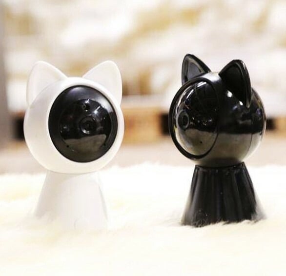 【送料無料 税込み】 最新 猫型 wi-fi 色 白 ホワイト 見守りカメラ 監視カメラ 200万画素 高画質 動体 通知 かわいい ネットワークカメラ ホーム カメラ 双方向音声 室内 見守り 防犯 監視 マイクロ 録画 遠隔 スマホ アプリ iphone android ベビー 防犯カメラ 小型カメラ