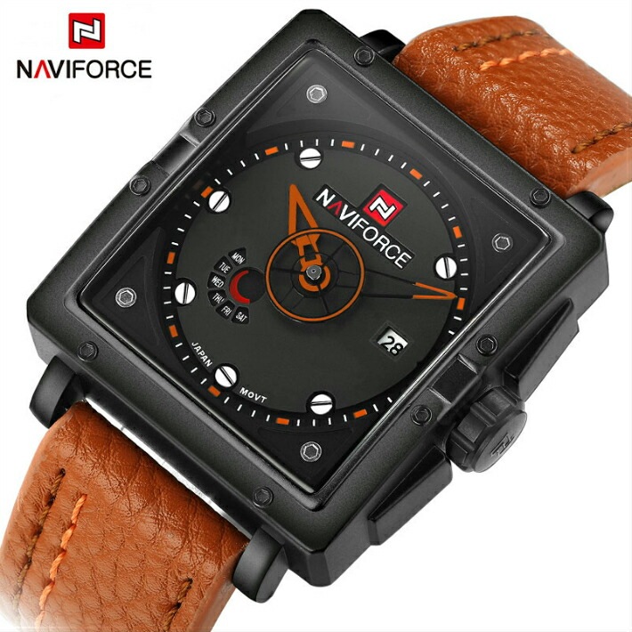 【送料無料・税込み】NAVIFORCE TB-370113 腕時計 お洒落 日本製クオーツ メンズ 重厚 高級 クール 流行 カレンダー Quartz watches 人気 売れてる ランキング