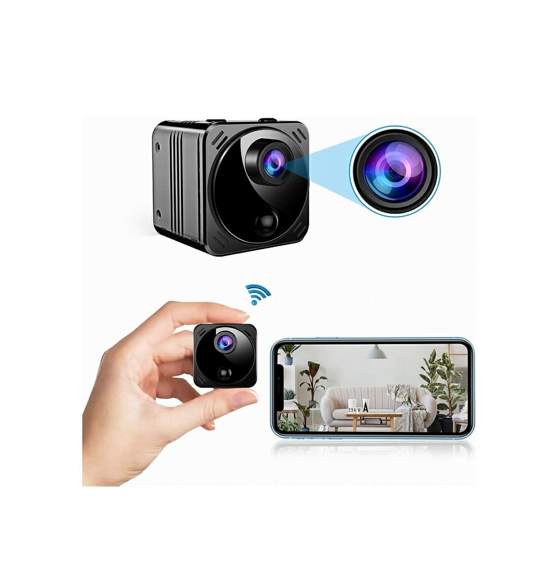 【送料無料・税込み】最新 超小型 TBH-102 4K マイクロ 防犯 カメラ wi-fi ワイド アングル プッシュ通知 スマホ i-phone android 大型バッテリー 3000mAh wi-fi 高画質 300万画素 マイクロSDカード 128GB 赤外線 動体検知 人感センサー 売れてる ランキング