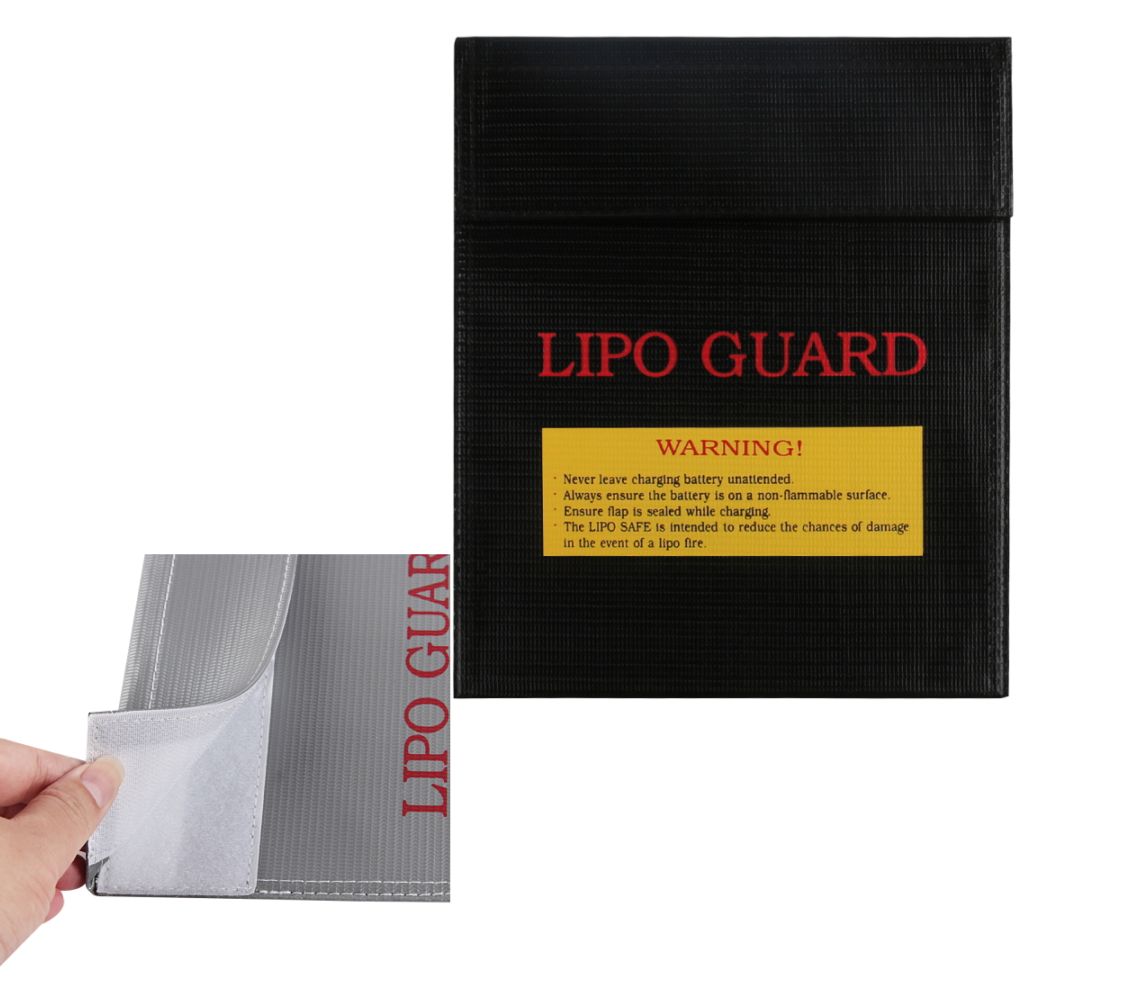 TB-LIPO GUARD 耐火バッグ バック 防爆袋 防火 袋 モバイルバッテリー 保管 リポバッテリー 防水 セーフティーバッグ 貴重品 書類 データ保護 防災グッズ 30×23cm A4相当 グラスファイバー ガラス繊維 不燃素材 マジックテープ 黒ブラック / 銀シルバー