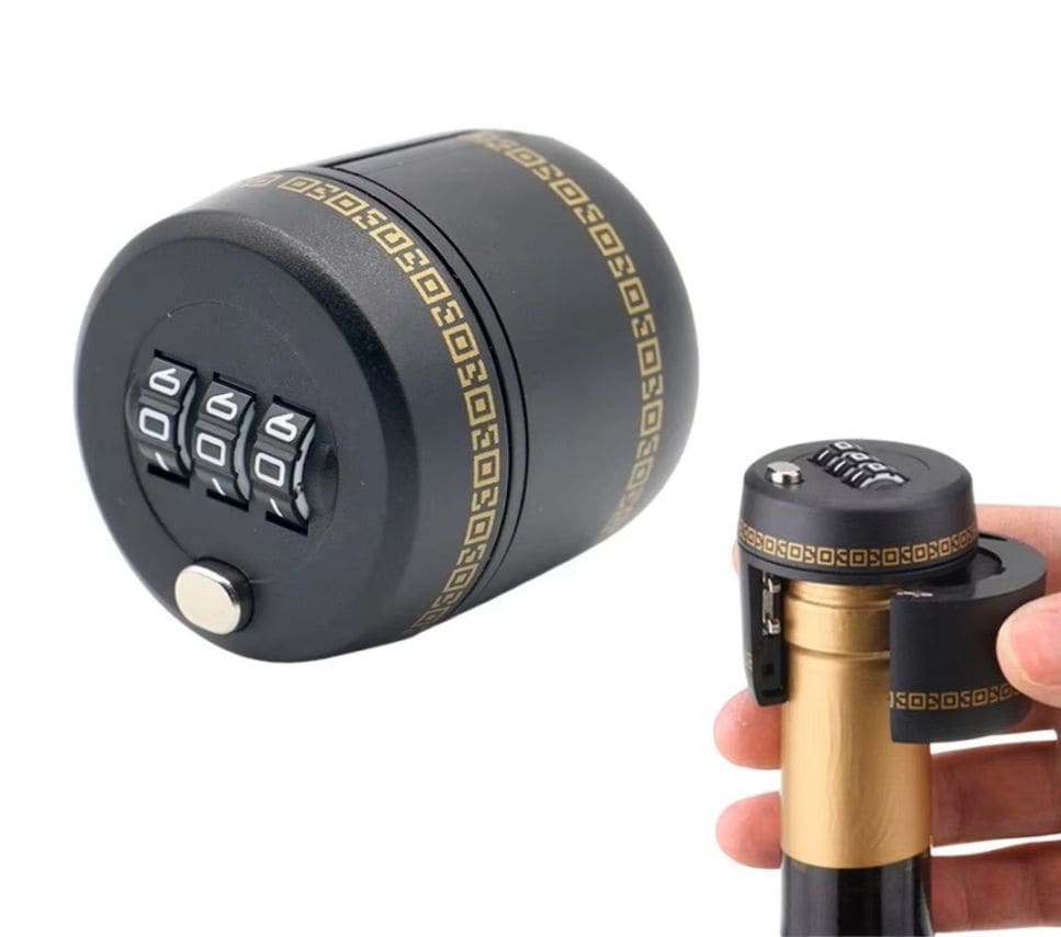 TB-LOCK_CAP300 ボトルキャップ 鍵付き 3桁ダイヤル式 ロック 焼酎 瓶 ワイン・ペットボトル対応 開封防止 盗み飲み防止 ボトルキープ 誤飲防止 （口径26-28mm対応）