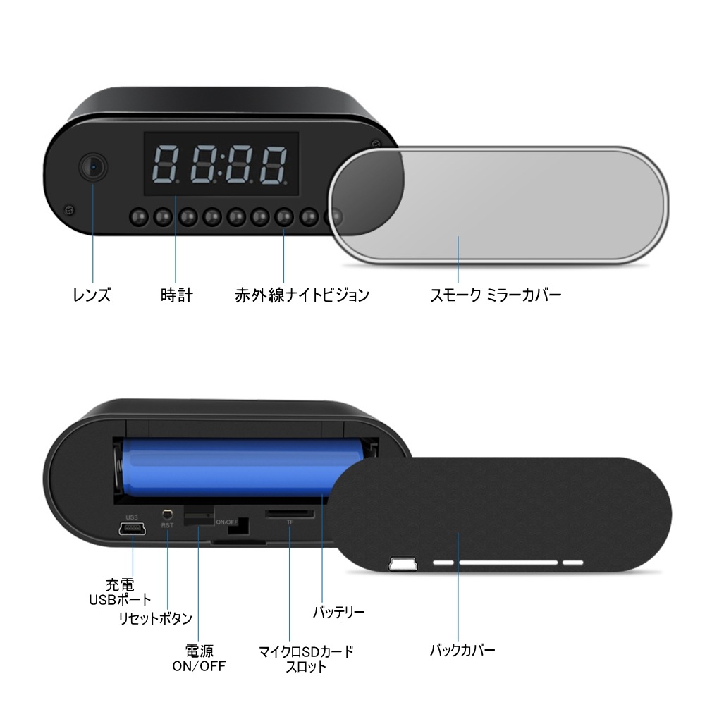【送料無料・税込み】最新 置時計型防犯カメラ TB-Z10 Wi-Fi 安心 見守り 防犯 監視 ネットワーク カメラ 6400mAh バッテリー マイクロSDカード 記録 可能 動体検知 高画質 4K 録画 録音 i-phone android 長時間 証拠 記録 スパイ spy 隠し 防犯カメラ 小型 人気 ランキング
