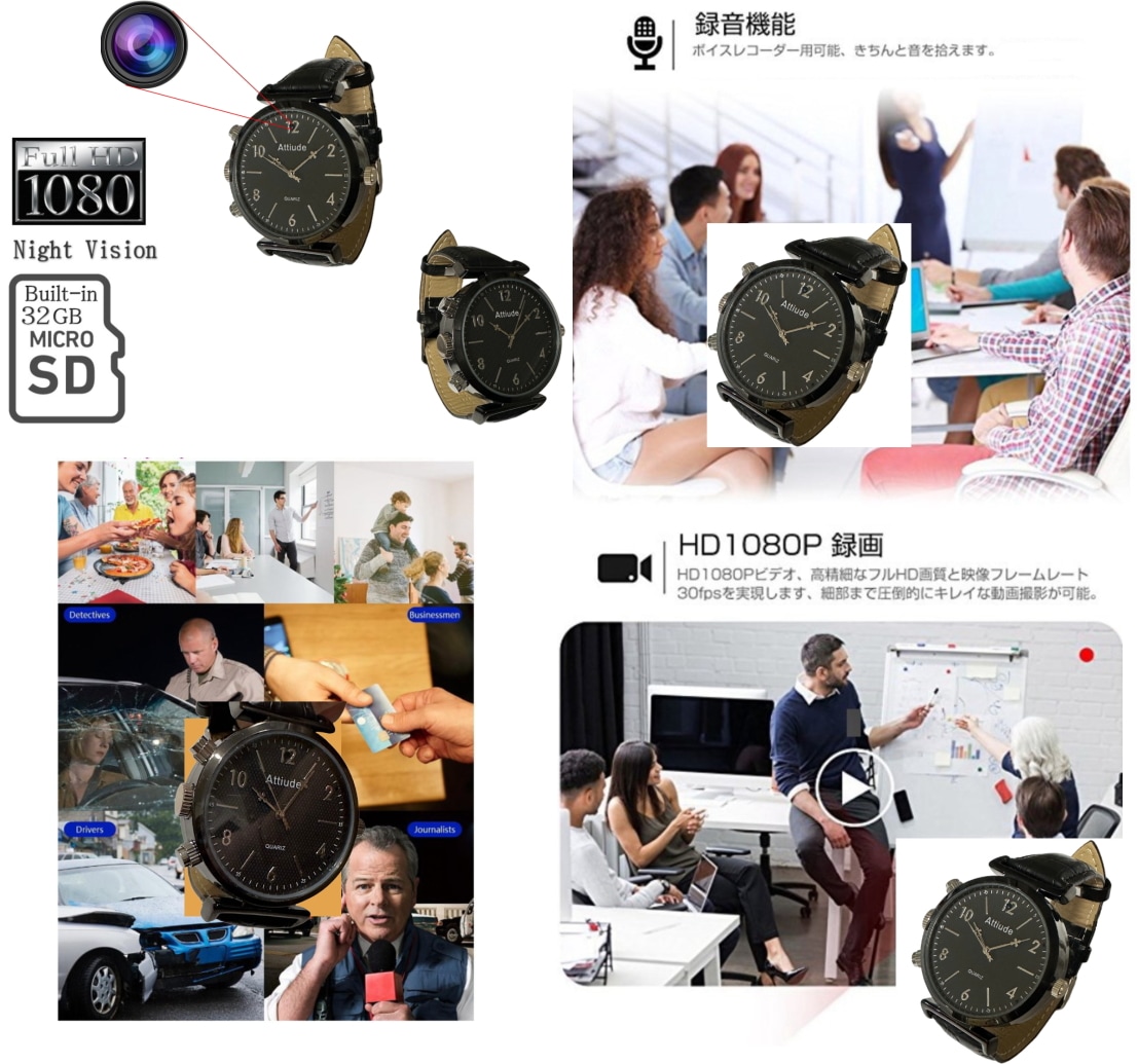 送料無料・税込み】 最新 腕時計 型 カメラ TBW-7 内蔵マイクロSD