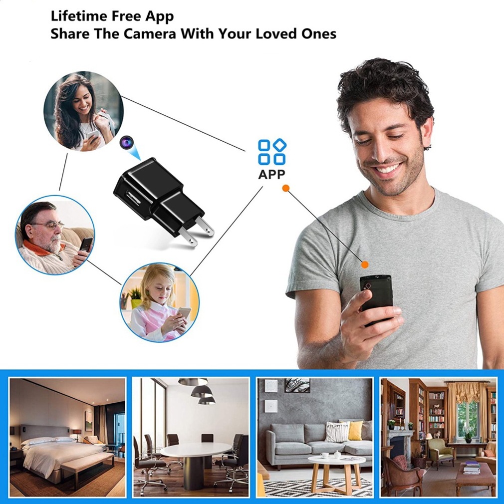 最新 正規品 TB-C2wifi USB アダプター 型 小型 4K 防犯 カメラ Wi-Fi 動体検知 マイクロSDカード 128GB対応 長時間録画 ネットワーク P2P 隠しカメラ スパイカメラ コンセント AC 工事 不要 配線 電源 日本語説明書