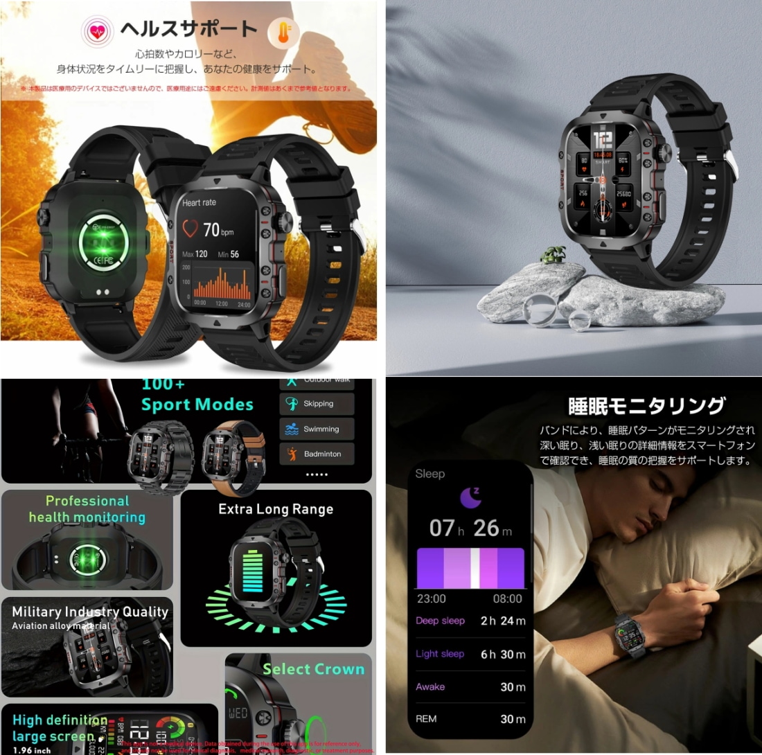 正規品 TB-QX11】スマートウォッチ Bluetooth通話対応 1.96インチ大