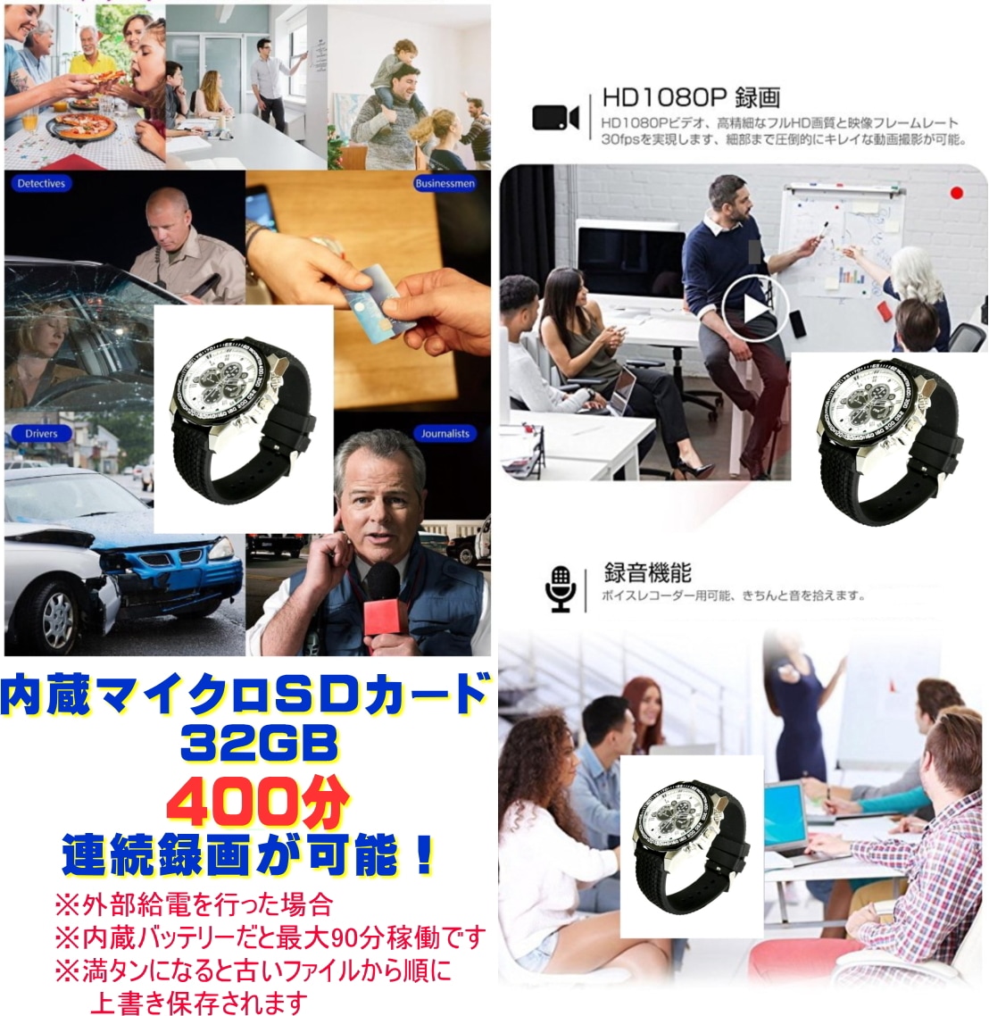 メモリ　16GB（2枚）　32GB 動作未確認　未テスト　未検品 正規品 2026 TB-W32 防犯カメラ 腕時計型 マイクロSDカード 32GB