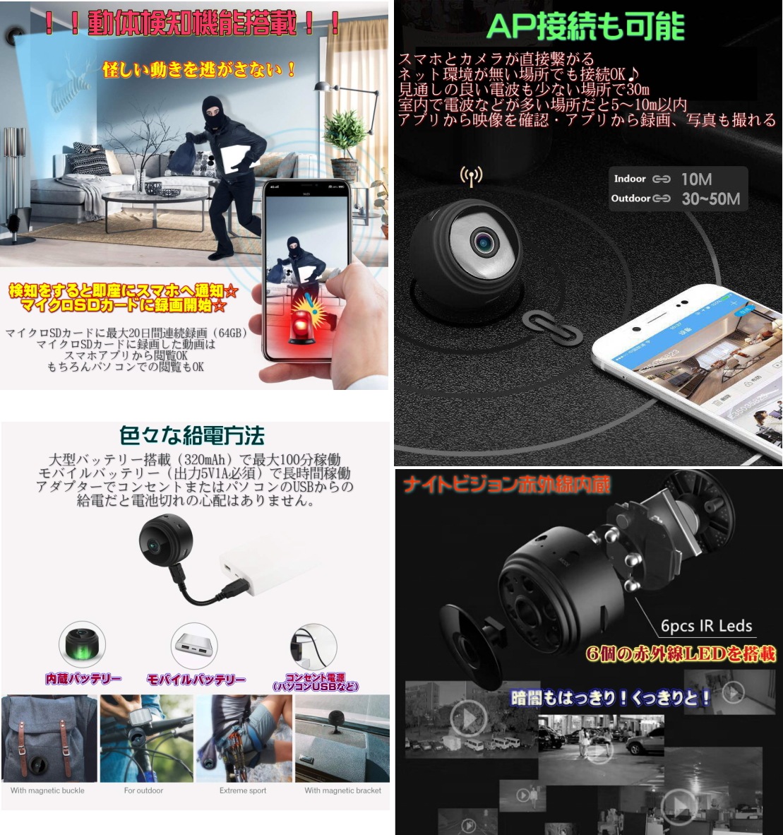 送料無料・税込み】正規品 最新 超小型 マイクロ カメラ TB-A9ex2 wi