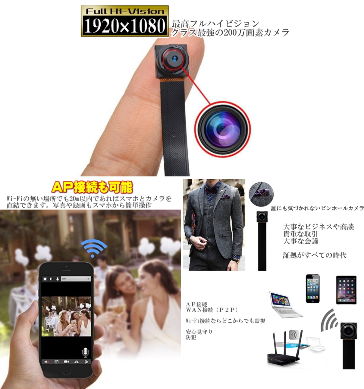 最新 正規品 TB-DIY2500BC LOOKCAMver DIYピンホール防犯カメラ アプリ