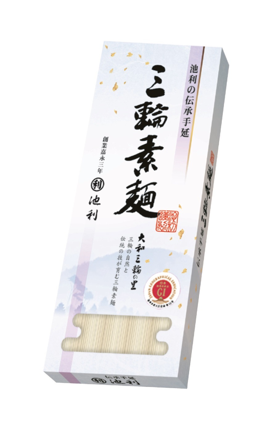 食品　いろどりモール　池利】三輪素麺　5束入（Q-W）