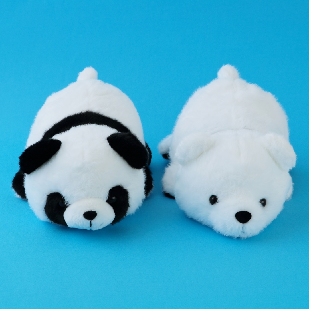 王子動物園オリジナル】くるっとぬいぐるみ 【パンダ×ホッキョクグマ